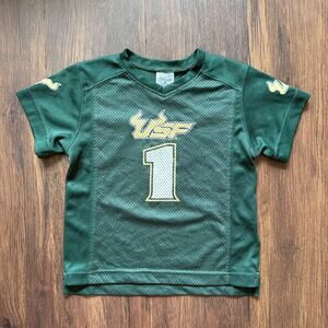 Rivalry Threads USF Bulls #1 Green Jersey Kids 4T Football Top